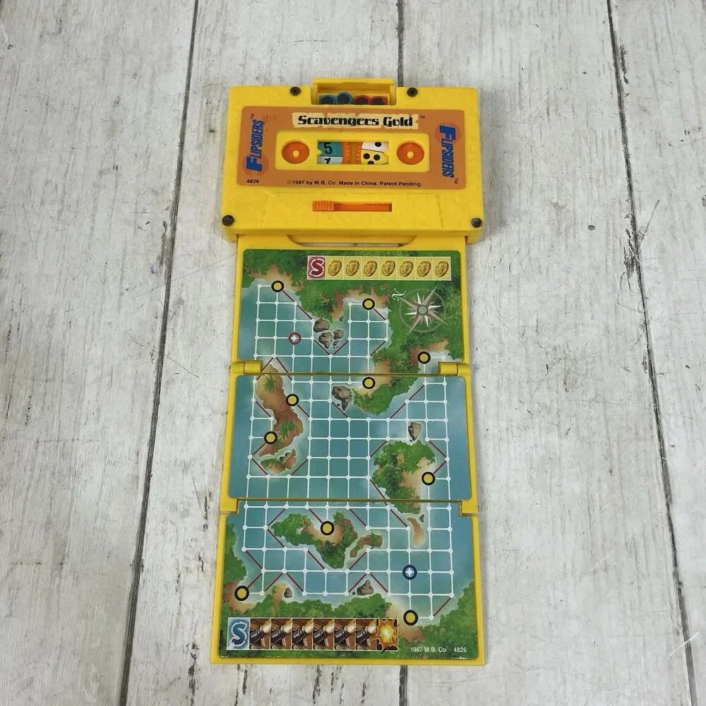 Vintage 1987 Milton Bradley Flipsiders Game Scavengers Gold 100% Complete